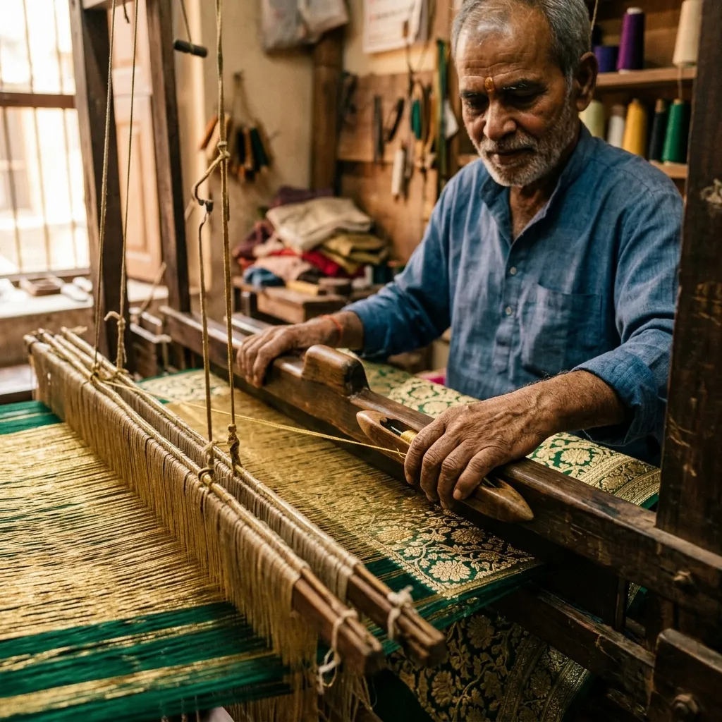Weaver preparing textile products for Weave 365